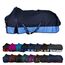 RL24 - Weidedecke 600D Basicline – Regendecke & Übergangsdecke – Wind- & wasserdichte Outdoordecke mit Innenfutter & Kreuzbegurtung – Pferdedecke in Blau/Babyblau – 85cm (Polarfleecefutter)