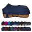 RL24 - Winterdecke Weidedecke 600D Basicline – atmungsaktive, Wind- & wasserdichte Outdoordecke mit Innenfutter & Kreuzbegurtung – Pferdedecke in Dunkelblau/Braun – 115cm (200g/m² Füllung)