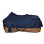 RL24 - Winterdecke Weidedecke 600D Basicline – atmungsaktive, Wind- & wasserdichte Outdoordecke mit Innenfutter & Kreuzbegurtung – Pferdedecke in Dunkelblau/Braun – 165cm (200g/m² Füllung)