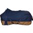 RL24 - Weidedecke 600D Basicline – Regendecke & Übergangsdecke – Wind- & wasserdichte Outdoordecke mit Innenfutter – Pferdedecke in Dunkelblau/Braun – 105cm (Polarfleecefutter)