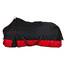 RL24 - Winterdecke Weidedecke 600D Basicline – atmungsaktive, Wind- & wasserdichte Outdoordecke mit Innenfutter & Kreuzbegurtung – Pferdedecke in Schwarz/Rot – 125cm (200g/m² Füllung)