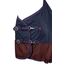 RL24 - Winterdecke Weidedecke 600D Basicline – atmungsaktive, Wind- & wasserdichte Outdoordecke mit Innenfutter & Kreuzbegurtung – Pferdedecke in Marine/Kastanie – 145cm (300g/m² Füllung)