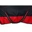 RL24 - Winterdecke Weidedecke 600D Basicline – atmungsaktive, Wind- & wasserdichte Outdoordecke mit Innenfutter & Kreuzbegurtung – Pferdedecke in Schwarz/Rot – 85cm (100g/m² Füllung)