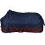 RL24 - Winterdecke Weidedecke 600D Basicline – atmungsaktive, Wind- & wasserdichte Outdoordecke mit Innenfutter & Kreuzbegurtung – Pferdedecke in Marine/Kastanie – 115cm (200g/m² Füllung)
