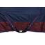 RL24 - Winterdecke Weidedecke 600D Basicline – atmungsaktive, Wind- & wasserdichte Outdoordecke mit Innenfutter & Kreuzbegurtung – Pferdedecke in Marine/Kastanie – 125cm (200g/m² Füllung)