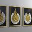 iwa concept Holz Acryl Set von Ayatul Kursi, Surah Al-Falaq und Surah Al-Nas, Ramadan Dekoration, Eid Dekor, islamische Wanddekoration (30x40 cm, Gold & Silber auf Schwarz)