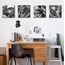 Schwarz-Weiß-Motorrad-Wandkunst, Vintage-Fahrzeug-Bilder, Wanddekoration, Nahaufnahme des Motorrads, Leinwanddrucke, moderne Heimbüro-Kunstwerk, Dekorationen für Herren, Gemälde, fertig zum Aufhängen