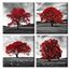Wohnzimmer Wanddekoration Roter Baum Schwarz und Weiß Wandkunst Natur Landschaft Gemälde Leinwand Drucke Modern Home Office Schlafzimmer Kunstwerk Dekorationen Rot Badezimmer Zubehör Gerahmt fertig