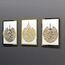 iwa concept Holz Acryl Set Ayatul Kursi, Surah Al-Falaq und Surah Al-Nas, Ramadan Dekoration, Eid Dekor, Arabische Kalligraphie, Islamische Wanddekoration (40x53 cm, Gold auf Weiß)