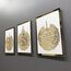 iwa concept Holz Acryl Set Ayatul Kursi, Surah Al-Falaq und Surah Al-Nas, Ramadan Dekoration, Eid Dekor, Arabische Kalligraphie, Islamische Wanddekoration (50x66 cm, Gold auf Weiß)