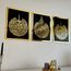 iwa concept Holz Acryl Set Ayatul Kursi, Surah Al-Falaq und Surah Al-Nas, Ramadan Dekoration (40x53 cm, Gold auf Schwarz)