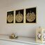 iwa concept Holz Acryl Set Ayatul Kursi, Surah Al-Falaq und Surah Al-Nas, Ramadan Dekoration, Eid Dekor, Arabische Kalligraphie, Islamische Wanddekoration (30x40 cm, Gold auf Schwarz)