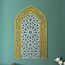iwa concept Ayatul Kursi Mihrab Kuppeldesign, islamische Wandkunst, arabische Kalligraphie, Gebetsraumdekoration, Einweihungsgeschenk für Muslime im Ramadan (groß, in Silber aus Gold)
