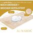 AL-WARDA Gebetsteppich – Seccade aus Plüsch, unglaublich sanft und angenehm, Gebetsteppich gepolstert, islamische Geschenke, Prayer mat, maximaler Gebetskomfort (Beige, 120 * 80cm XL)