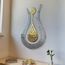 iwa concept Ayatul Kursi Tulpenform, glänzende Farbe, islamische Metall-Wandkunst, Kalligraphie, Ramadan-Dekor, moderne muslimische Einweihungsgeschenke, (68.1x43.7 cm, in Gold Out Silber)