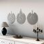 IWA CONCEPT Metall-Set mit Ayatul Kursi, Surah Al Falaq und Surah An Nas | islamische Ramadan Wanddekoration | modernes muslimisches | arabische Kalligraphie | Koran-Wandkunst | (mattes Silber, XL)