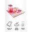 Muslimische Gebetsteppich und Gebetskette mit elegantem Zylinder Geschenkbox | Janamaz | Sajjadah | Weiche islamischen Gebetsteppich | Islamische Geschenke Set | Gebet Teppich Matte, Taft Stoff, Rosa