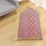 Baoblaze Traditioneller muslimischer Gebetsteppich Weich, Traditional Muslim Prayer Rug, Gebet Teppich Matte Faltbar, Carpet Soft Ramadan, Muslim Prayer Rug Carpet für Kinder Frauen Männer, ROSA