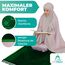 MYPRAY - Gebetsteppich - dick - 3er Set Seccade - mit Tesbih und Tasche (waldgrün)