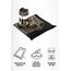 ihvan online Muslimischer Gebetsteppich und Gebetsperlen mit elegantem Design Zylinder Geschenkbox, Janamaz, Sajadah, weicher islamischer, islamische Geschenke Set, Gebetsteppichmatte, Schwarz, Mod2