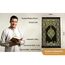 Imanpaper® Gebetsteppich Islam mit Tesbih schwarz I Extra dünn to go für Muslime I Platzsparend Geschenk für konvertierte Geschwister 1,20 x 0,70m | Seccade Salah Sejadah Islamic Prayer Rug