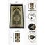 ihvan online Muslimischer Gebetsteppich und Gebetsperlen mit elegantem Design Zylinder Geschenkbox, Janamaz, Sajadah, weicher islamischer, islamische Geschenke Set, Gebetsteppichmatte, Schwarz, Mod2