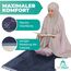 MYPRAY - Gebetsteppich - dick - 3er Set Seccade - mit Tesbih und Tasche (kaltgrau)