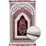 Modefa Orthopädischer Gebetsteppich | Gepolstertes Schaumstoffkissen Janamaz Sajjada | 2,5 cm dicker, weicher Samt-Islamischer Namaz-Sajadah-Teppich (Reich Red)