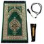 Imani Aksa Geschenkbox -Muslimische Islamicher Geschenke mit Gebetsteppich, Misvak und Gebetskette- Seccade- Gebetsteppich-Prayer Rug- Sajadah- Islamischen-Namaz- Janamaz- Islam (Grün)
