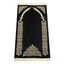Lux Janamaz mit Schwert des Imam Ali Zulfiqar | Sajadah | Weicher islamischer Gebetsteppich | Islamische Geschenke | Chenille Gebetsteppich Schwarz