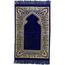 Gebetsteppich im türkischen / osmanischen Stil, inkl. Gebetsperlen, Tasbei, weiches Wildleder, orientalisches Muster, Janamaz Sajadah, Geschenk, 110 x 66 cm, Blau