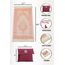 ihvan online Muslimischer Gebetsteppich und Perlen Mit Eleganter Tragbar Stoff Tasche, Janamaz, Sajjadah, Weiche Islamischen Gebetsteppich, Islamische Geschenke, Gebet Teppich Matte Taft Stoff Burgund