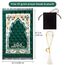 YAZEIN Muslimischer Gebetsteppich mit Tasbih-Gebetsperlen, weich, groß, matt, Islam, gepolstert, islamisch, Gebetsteppich, dick für Männer und Frauen, Janamaz, Sajadah (80 x 119,9 cm, Grün)