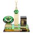 Akozon Muslimische Kaaba-Uhr, Uhren mit islamischer Architektur, Geschenkset mit Himmelsturm-Modell, Kunsthandwerk, Souvenirs, Heim-Desktop-Dekoration