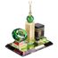 Akozon Muslimische Kaaba-Uhr, Uhren mit islamischer Architektur, Geschenkset mit Himmelsturm-Modell, Kunsthandwerk, Souvenirs, Heim-Desktop-Dekoration