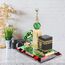 Akozon Muslimische Kaaba-Uhr, Uhren mit islamischer Architektur, Geschenkset mit Himmelsturm-Modell, Kunsthandwerk, Souvenirs, Heim-Desktop-Dekoration