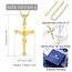 EUDORA Harmony Ball Kreuz Kette für Damen Herren Sterling Silber S925 18K Vergoldet,Kruzifix Halskette Jesus Kreuz Anhänger Glaube Schmuck Christlicher Geschenk für Herren Frauen, 22"+2"