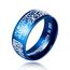 Uloveido 8mm Schwarzer Blauer Goldener Edelstahl Islamischer Muslimischer Muhammad Shahada Arabischer Gott Allah Botschafter Ring für Männer Jungen. (Blau, 17.5)