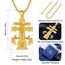 EUDORA Harmony Ball 18K Gold Caravaca Kreuz Kette für Damen Herren Sterling Silber 925, Amulett Caravaca Kreuz Halskette Anhänger für Gläubiger Christ Schmuck Geschenk für Frauen Herren, 22+2 Zoll