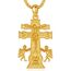 EUDORA Harmony Ball 18K Gold Caravaca Kreuz Kette für Damen Herren Sterling Silber 925, Amulett Caravaca Kreuz Halskette Anhänger für Gläubiger Christ Schmuck Geschenk für Frauen Herren, 22+2 Zoll
