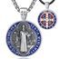 EUDORA Harmony Ball Kette Heiliger Benedikt Medaille für Damen Herren Sterling Silber S925, Hl. Benedikt Medaillon Halskette Anhänger Amulett Schmuck Religion Geschenk für Frauen Herren, 20"+24"