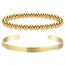 2 Stück islamische Armband für Frauen mit Ayatul Kursi - Arabische Allah Perlen Stacking Armreifen Quaran Tasbih religiösen Schutz Islam Eid Ramadan Schmuck muslimische Geschenke (Gold-Öffnen)