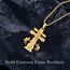 EUDORA Harmony Ball 18K Gold Caravaca Kreuz Kette für Damen Herren Sterling Silber 925, Amulett Caravaca Kreuz Halskette Anhänger für Gläubiger Christ Schmuck Geschenk für Frauen Herren, 22+2 Zoll
