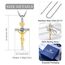 EUDORA Harmony Ball Kreuz Kette für Damen Herren Sterling Silber S925 18K Vergoldet, Vintage Kruzifix Halskette Jesus Kreuz Anhänger Glaube Schmuck Christlicher Geschenk für Herren Frauen, 22"+2"