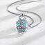 EUDORA Harmony Ball ST. Judas Thaddäus Kette Medaille für Damen Herren Sterling Silber 925 Mit Blau Opal, Heilige Judas Thaddäus Anhänger Christlicher Katholisch Schmuck Geschenke für Frauen,61CM