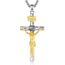 EUDORA Harmony Ball Kreuz Kette für Damen Herren Sterling Silber S925 18K Vergoldet, Vintage Kruzifix Halskette Jesus Kreuz Anhänger Glaube Schmuck Christlicher Geschenk für Herren Frauen, 22"+2"