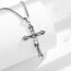 EUDORA Harmony Ball Kreuz Kette für Damen Herren Sterling Silber S925, Vintage Kruzifix Halskette Jesus Kreuz Anhänger Glaube Schmuck Christlicher Geschenk für Herren Frauen Vater Mutter, 22"+2"