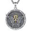 EUDORA Schutzamulett Siegel der 7 Erzengel Michael Ankh Kette Damen Herren Sterling Silber 925, Erzengel Michael Amulett Halskette Christlicher Anhänger Runen Schmuck Geschenk Frauen Männer, 60CM