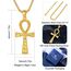 EUDORA Harmony Ball 18K Gold Ankh Kreuz Kette für Damen Herren Sterling Silber 925, Antikes Ägypten Anch Kreuz des Lebens Amulett Energie Anhänger Halskette Schmuck Geschenk für Herren Frauen, 22Zoll