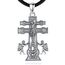 EUDORA Harmony Ball Caravaca Kreuz Kette für Damen Herren Sterling Silber 925, Amulett Energie Caravaca Kreuz Halskette Anhänger für Gläubiger Christ, Vintage Schmuck Geschenk für Frauen Herren, 61cm
